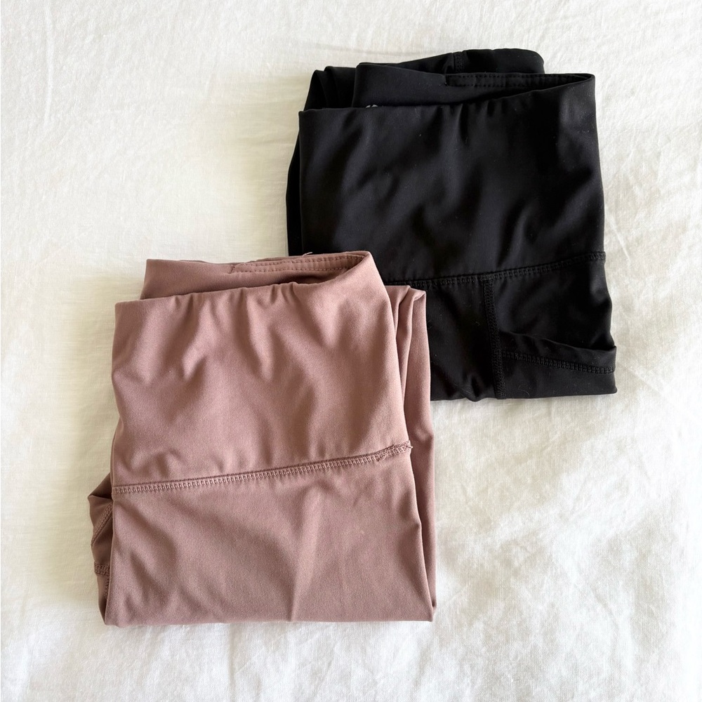 90 Degree By Reflex High-Waist Leggings Duo in Black & Mauve